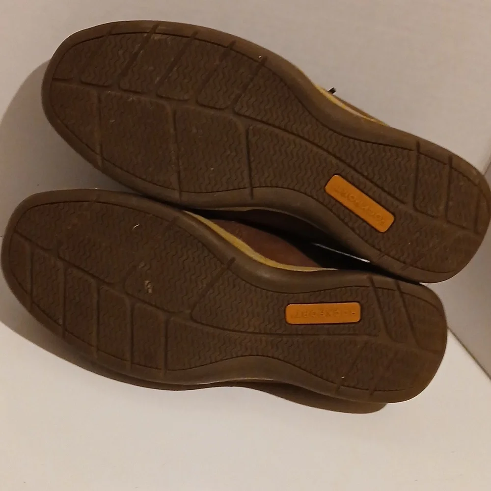 Rockport Works Steel Toe Brown Leather Men's Boat Shoes 10.5W